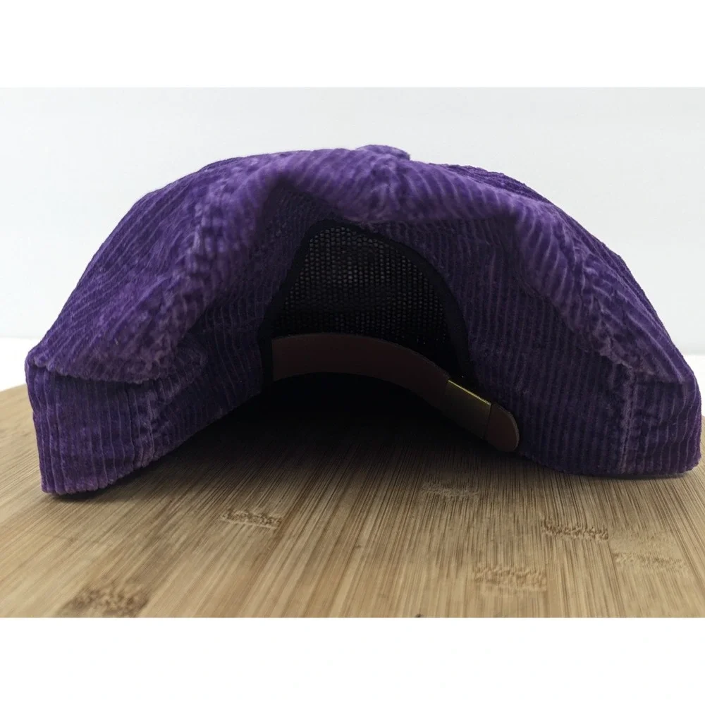Vintage NWBT Kansas‎ City Basketball Hat Purple Corduroy USA Made 1988 80s Cap